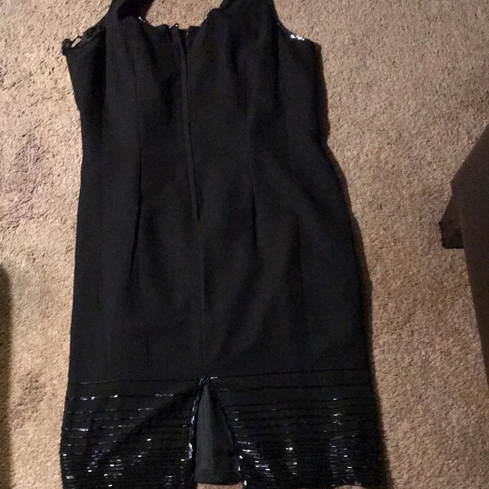 LMD Black Dress. Size 1X 100% Polyester Linning and 100% Polyester black beaded